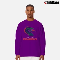 Men’s Seattle Dragons Football Team Xfl League Long-Sleeve Shirt in purple | Sleek, Lightweight, Year-Round Wear