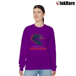 Women’s Seattle Dragons Football Team Xfl League Relaxed Sweatshirt in purple | Soft, Laid-Back Vibe
