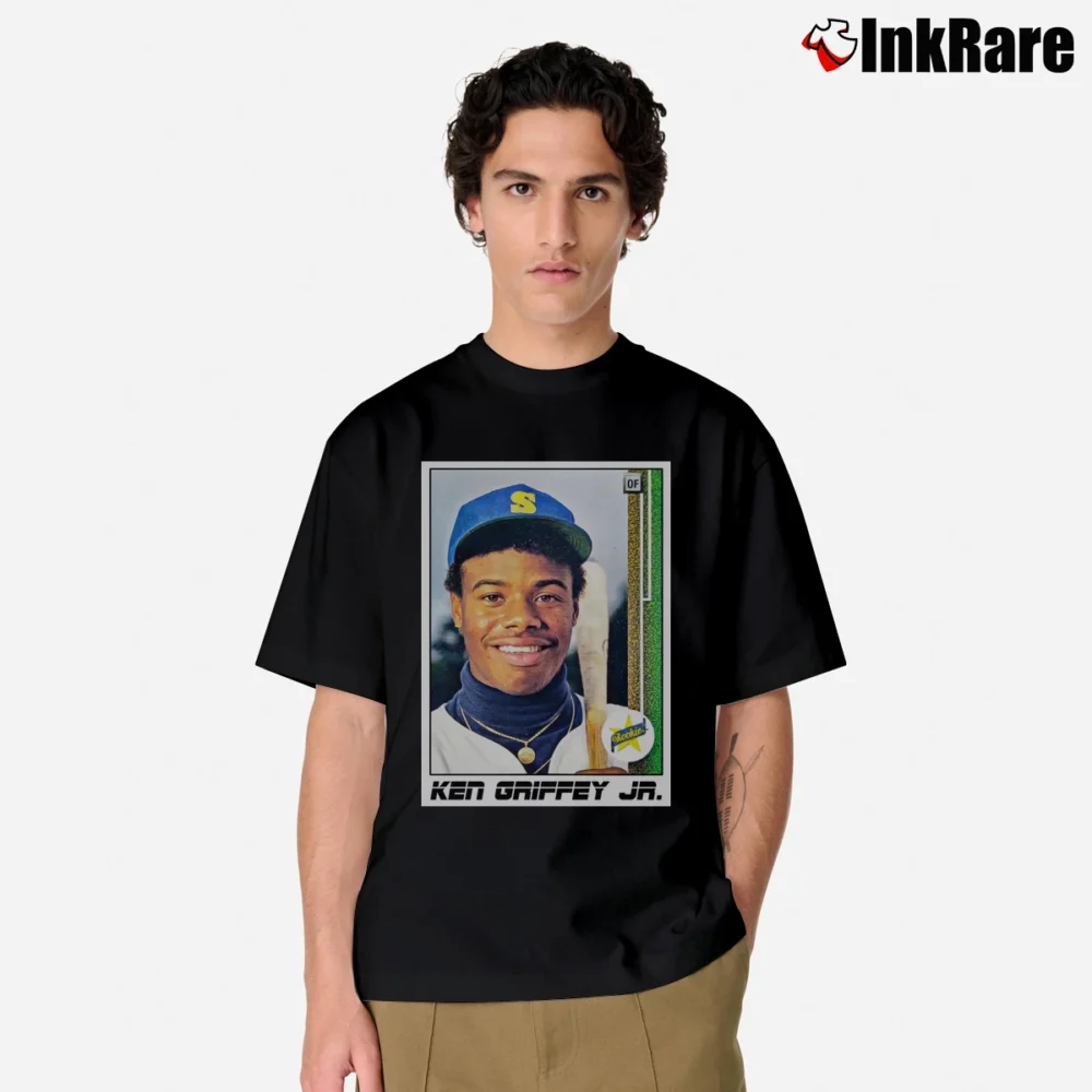 Men’s Seattle Mariners Ken Griffey Jr Rookie Card Classic T-Shirt in black | Soft, Breathable Everyday Wear