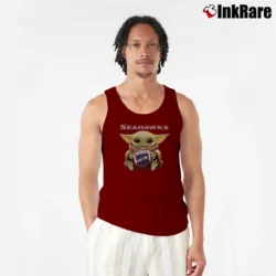 Men’s Seattle Seahawks Baby Yoda Star Wars Football Tank Top in maroon | Breathable, Active-Friendly Design