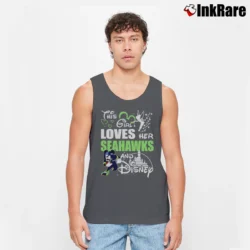 Men’s Seattle Seahawks Mickey Mouse This Girl Loves Her Team Tank Top in charcoal | Breathable, Active-Friendly Design