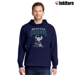 Men’s Seattle Seahawks Snoopy Peanuts Pullover Hoodie in navy | Cozy, Durable, Modern Fit