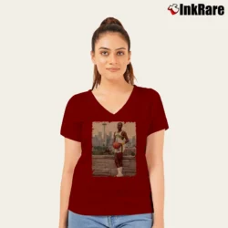 Women’s seattle supersonics gus williams for NBA Legends Fans V-Neck Tee in maroon | Chic Neckline, Soft Texture