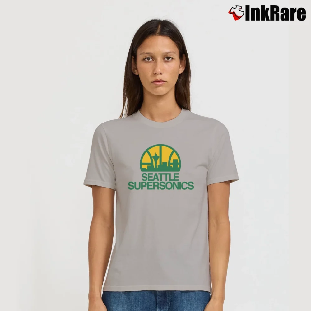 Women’s Seattle Supersonics Logos Signature T-Shirt in sport grey | Soft, Flattering Fit