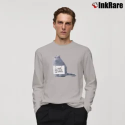 Men’s Secret Life Of Pets Chloe Resting Cat Face Long-Sleeve Shirt in sport grey | Sleek, Lightweight, Year-Round Wear