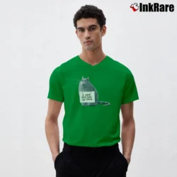 Men’s Secret Life Of Pets Chloe Resting Cat Face V-Neck Tee in irish green | Sharp, Breathable, Everyday Staple