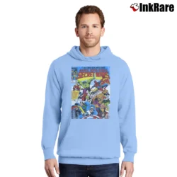 Men’s Secret Wars Issue One Black Marvel Comics Pullover Hoodie in light blue | Cozy, Durable, Modern Fit