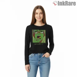 Seiko Ayase Retro Anime Portrait Pop Art Shirt on black long sleeve shirt for women graphic tee