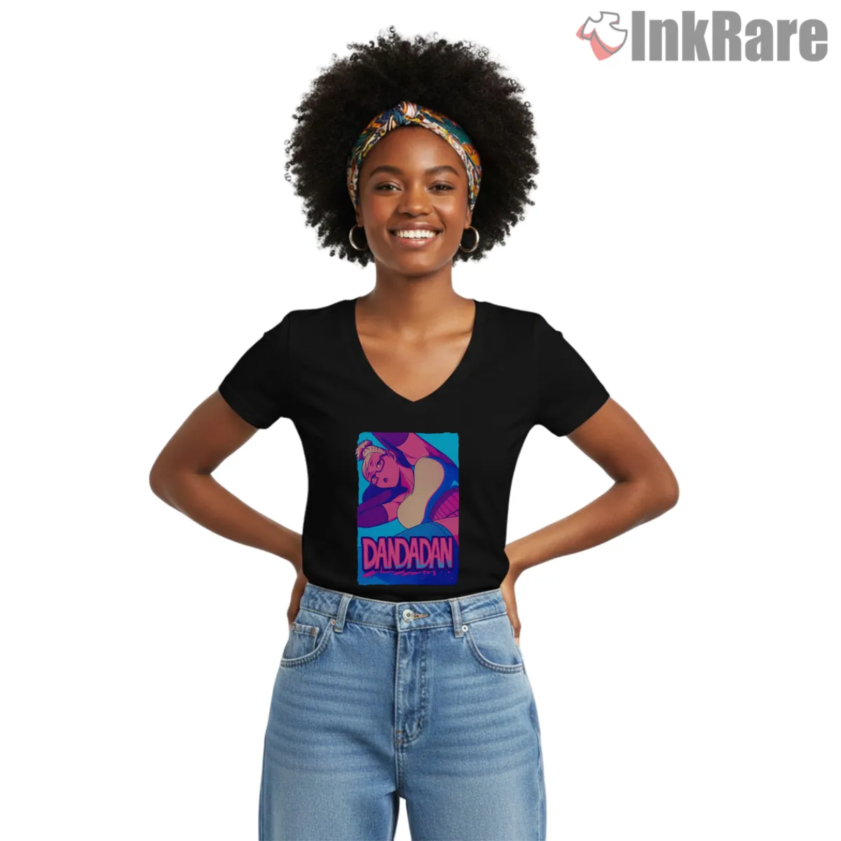 Seiko Ayase Vaporwave Anime Portrait V Neck Black Seiko Ayase Vaporwave Anime Portrait Shirt on black v-neck shirt for women graphic tee
