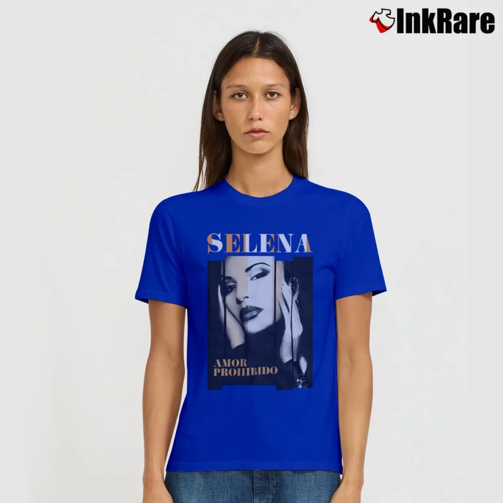 Women’s Selena Amor Prohibido Dreaming Of You Signature T-Shirt in royal blue | Soft, Flattering Fit