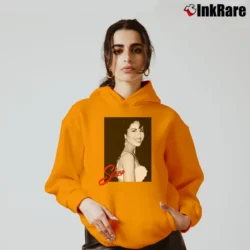 Women’s Selena Latin Artist Cozy Hoodie in orange | Warm, Structured, Stylish