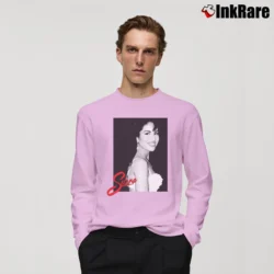 Men’s Selena Latin Artist Long-Sleeve Shirt in light pink | Sleek, Lightweight, Year-Round Wear