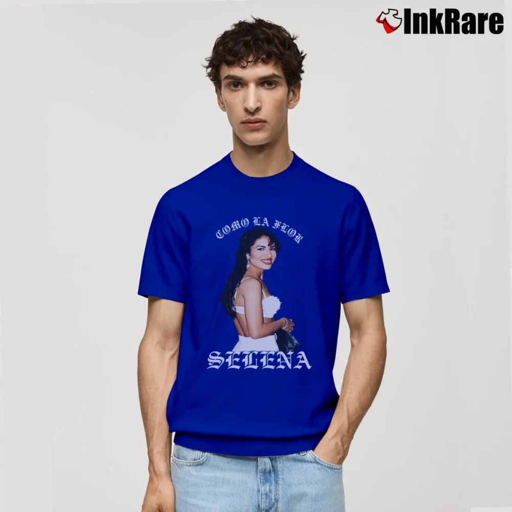 Men’s Selena Quintanilla Como La Flor Classic T-Shirt in royal blue | Soft, Breathable Everyday Wear