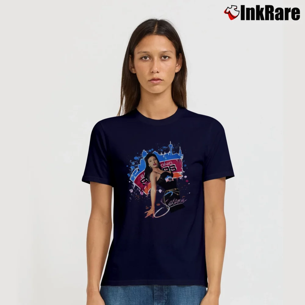 Women’s Selena Spurs Smooth Signature T-Shirt in navy | Soft, Flattering Fit