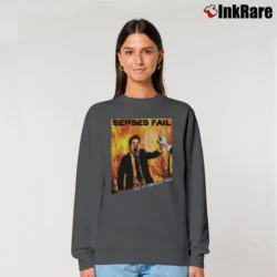 Women’s Senses Fail Let It Enfold You Band Relaxed Sweatshirt in charcoal | Soft, Laid-Back Vibe