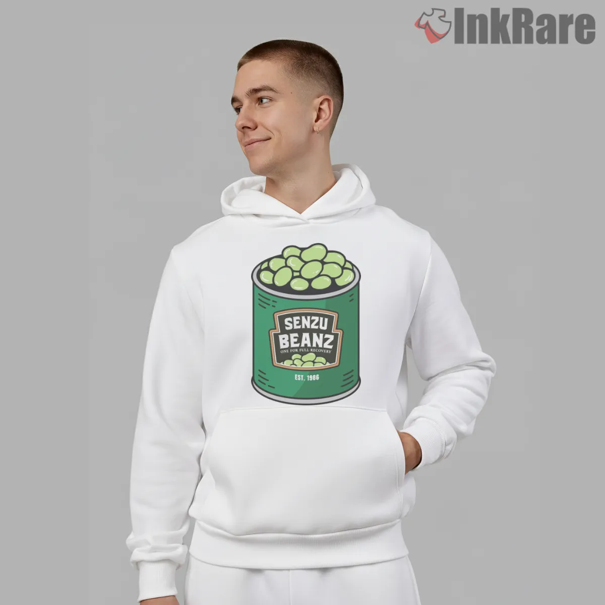 Senzu Beanz Recovery Can Parody Shirt on white hoodie for men graphic tee