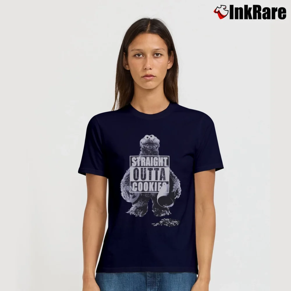 Women’s Sesame Street Straight Outta Cookies Signature T-Shirt in navy | Soft, Flattering Fit