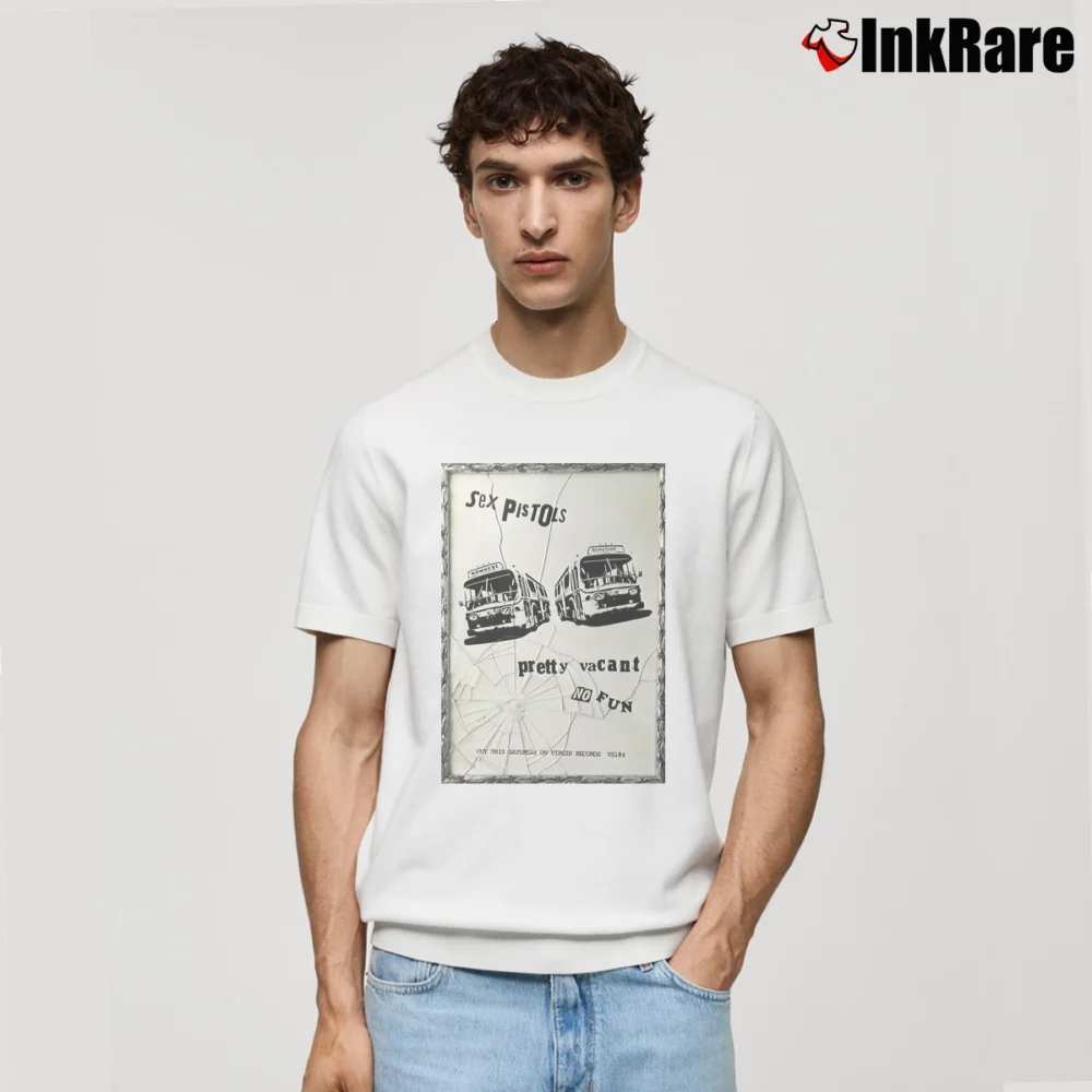 Men’s Sex Pistols Pretty Vacant Punk Rock Classic T-Shirt in white | Soft, Breathable Everyday Wear