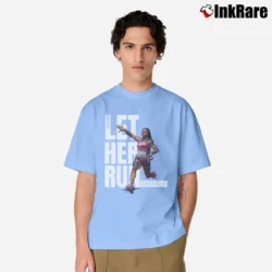 Men’s sha'carri richardson let her run for Track Fans and Athletes Classic T-Shirt in light blue | Soft, Breathable Everyday Wear