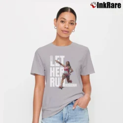 Women’s sha'carri richardson let her run for Track Fans and Athletes Signature T-Shirt in sport grey | Soft, Flattering Fit