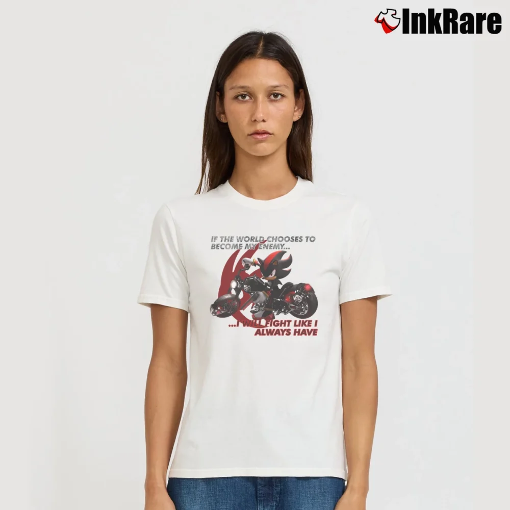Women’s Shadow The Hedgehog Quote Graphic Signature T-Shirt in white | Soft, Flattering Fit
