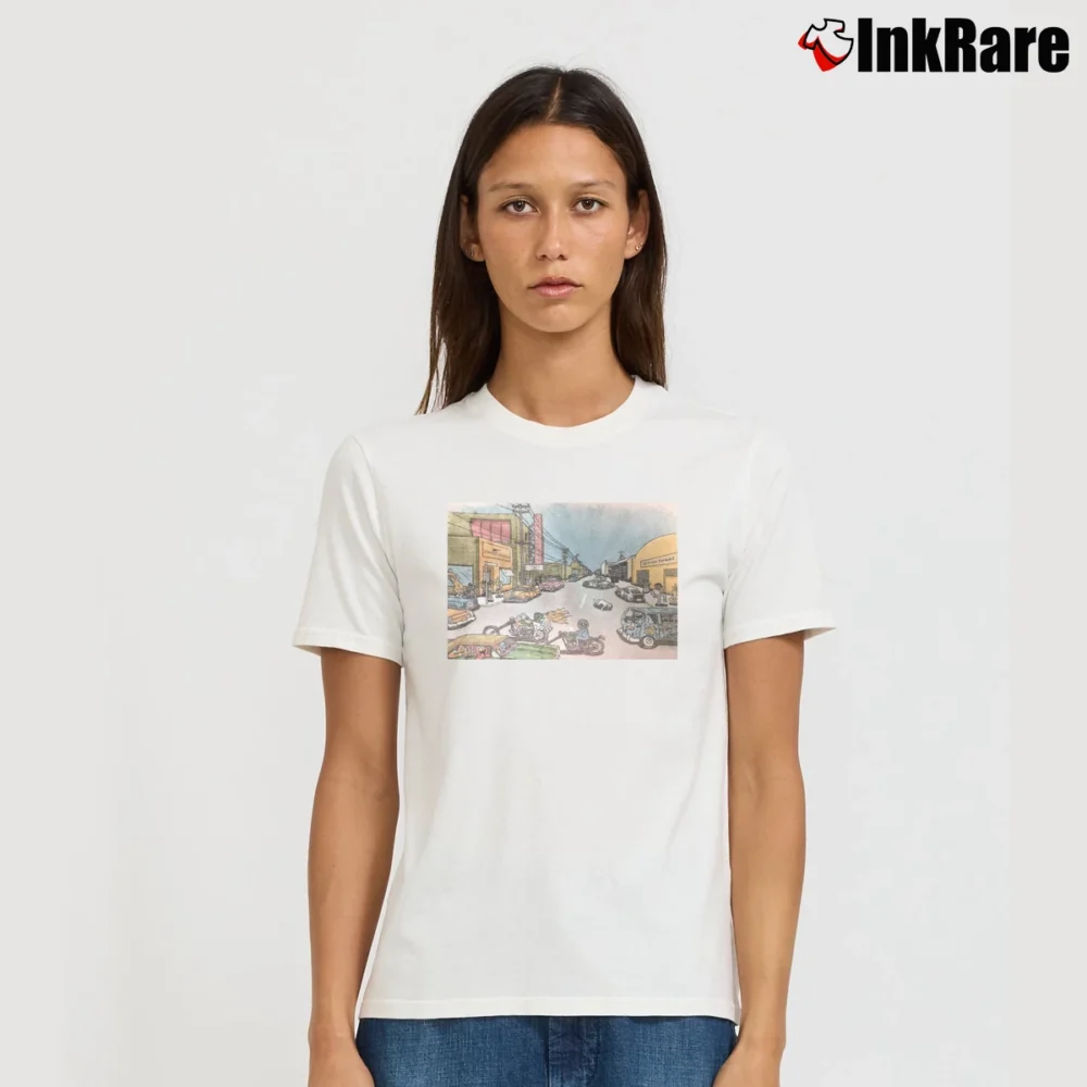 Women’s Shakedown Street Grateful Dead Inspired Signature T-Shirt in white | Soft, Flattering Fit