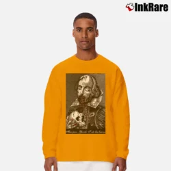 Men’s Shakespeare Zombie Kawaii Graphic Long-Sleeve Shirt in orange | Sleek, Lightweight, Year-Round Wear