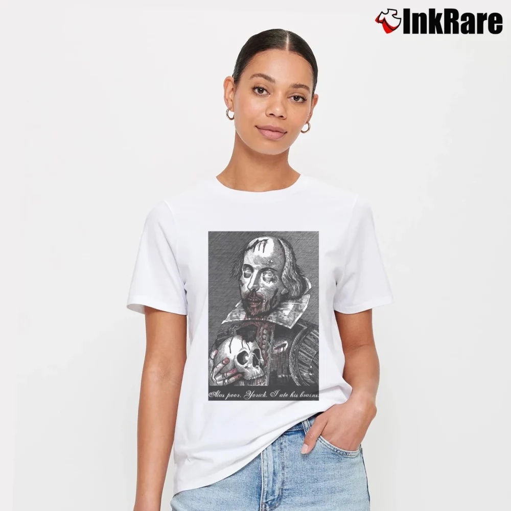 Women’s Shakespeare Zombie Kawaii Graphic Signature T-Shirt in white | Soft, Flattering Fit