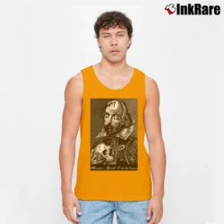 Men’s Shakespeare Zombie Kawaii Graphic Tank Top in orange | Breathable, Active-Friendly Design