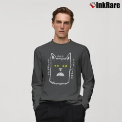 Men’s Shannon And The Clams Cat Black Long-Sleeve Shirt in charcoal | Sleek, Lightweight, Year-Round Wear