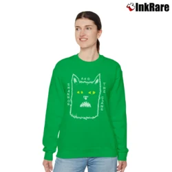 Women’s Shannon And The Clams Cat Black Relaxed Sweatshirt in irish green | Soft, Laid-Back Vibe