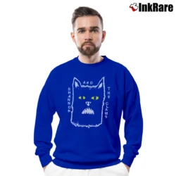 Men’s Shannon And The Clams Cat Black Crewneck Sweatshirt in royal blue | Cozy Fabric, Clean Style
