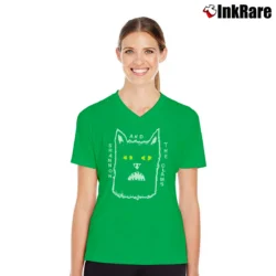 Women’s Shannon And The Clams Cat Black V-Neck Tee in irish green | Chic Neckline, Soft Texture