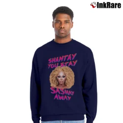 Men’s Shantay You Stay RuPaul Drag Race Crewneck Sweatshirt in navy | Cozy Fabric, Clean Style