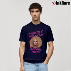 Men’s Shantay You Stay RuPaul Drag Race Classic T-Shirt in navy | Soft, Breathable Everyday Wear