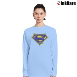 Women’s Shaquille O'Neal Superman Logo Fan Long-Sleeve Top in light blue | Sleek, Versatile, All-Season