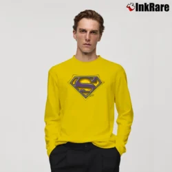 Men’s Shaquille O'Neal Superman Logo Fan Long-Sleeve Shirt in yellow | Sleek, Lightweight, Year-Round Wear