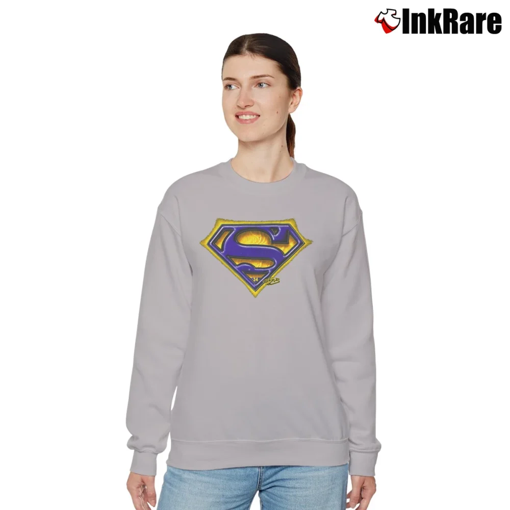Women’s Shaquille O'Neal Superman Logo Fan Relaxed Sweatshirt in sport grey | Soft, Laid-Back Vibe