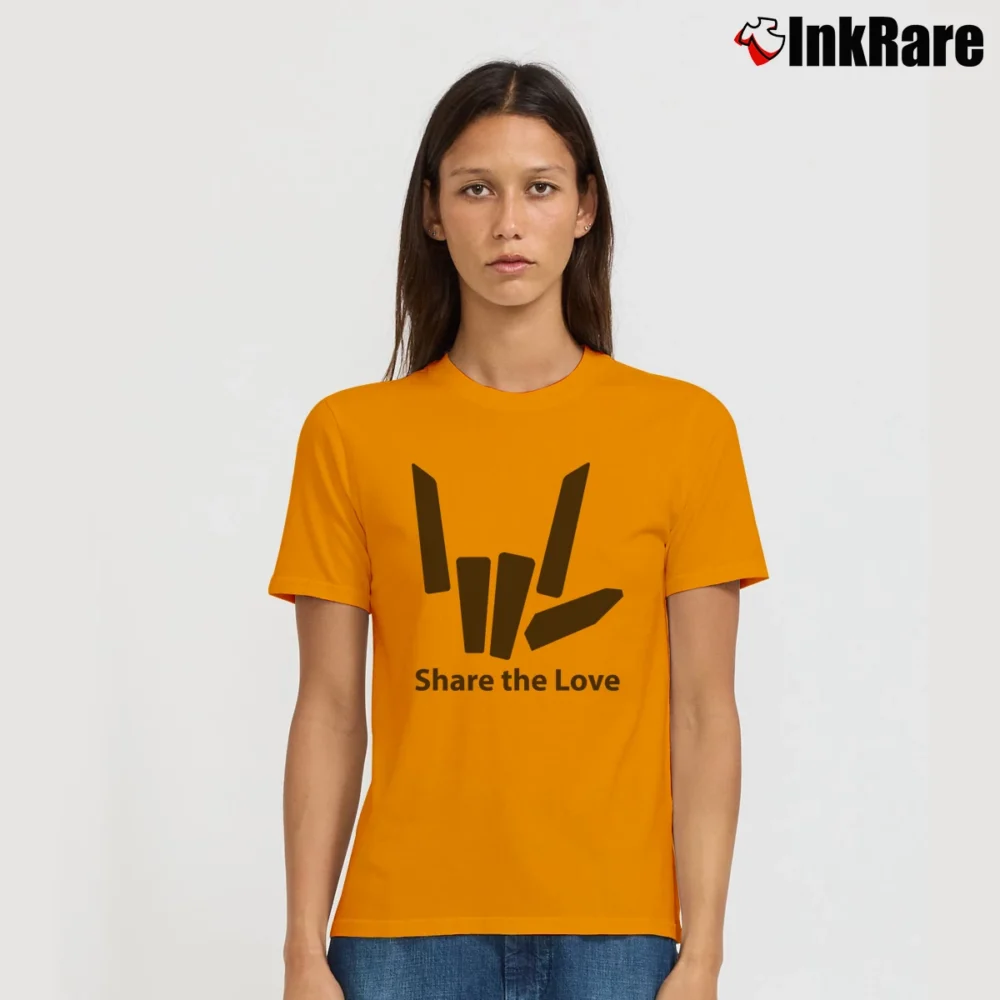 Women’s Share The Love Signature T-Shirt in orange | Soft, Flattering Fit