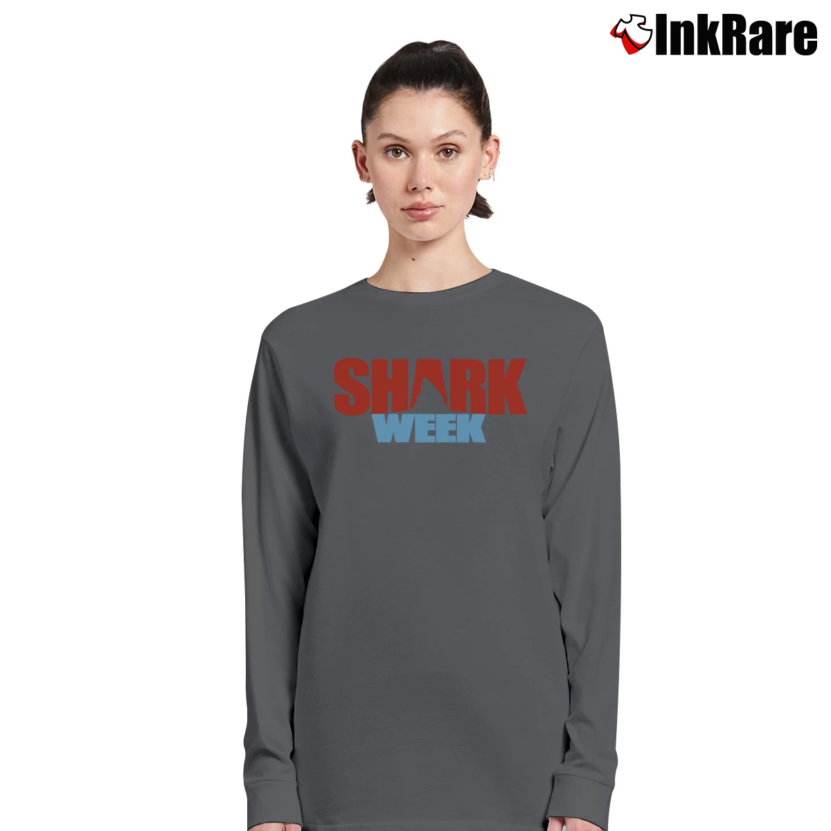 Women’s Shark Week Discovery Channel Logo Long-Sleeve Top in charcoal | Sleek, Versatile, All-Season