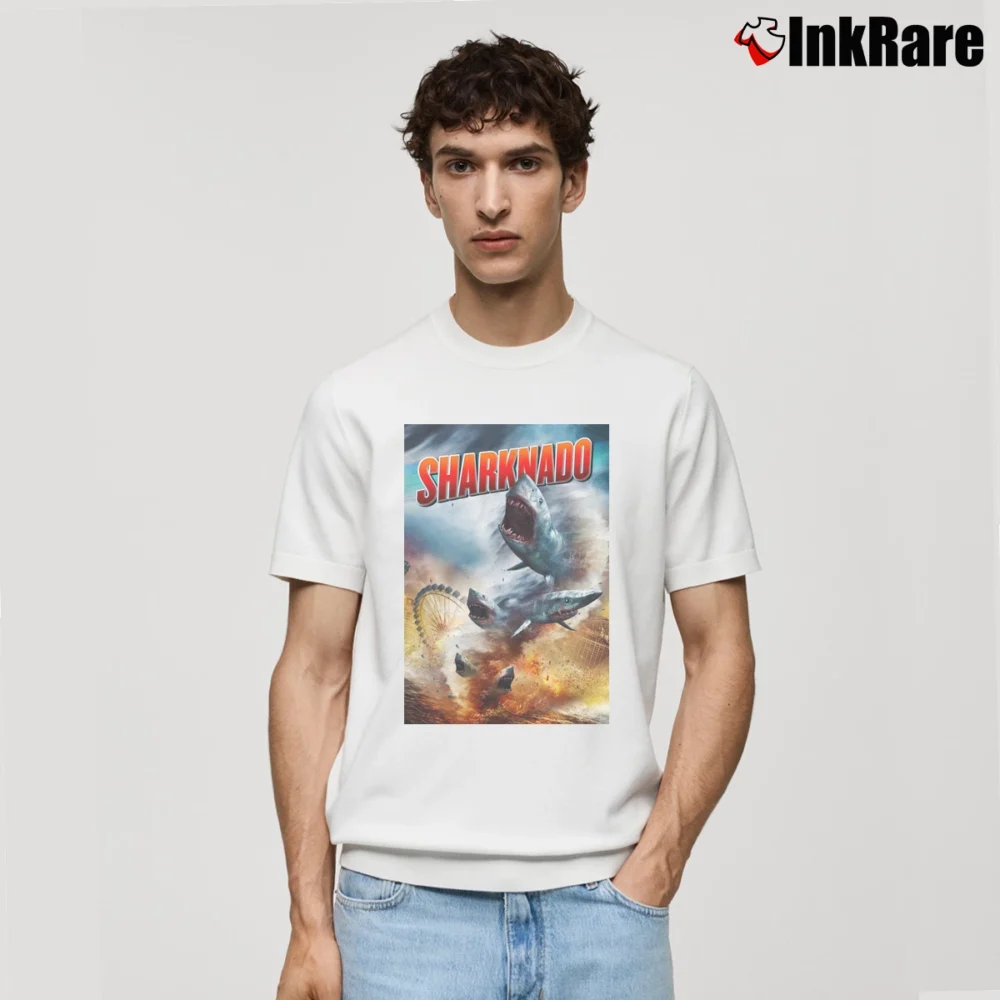 Men’s Sharknado Movie Fan Classic T-Shirt in white | Soft, Breathable Everyday Wear