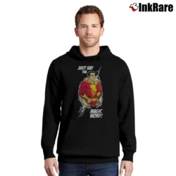 Men’s Shazam Classic Pullover Hoodie in black | Cozy, Durable, Modern Fit