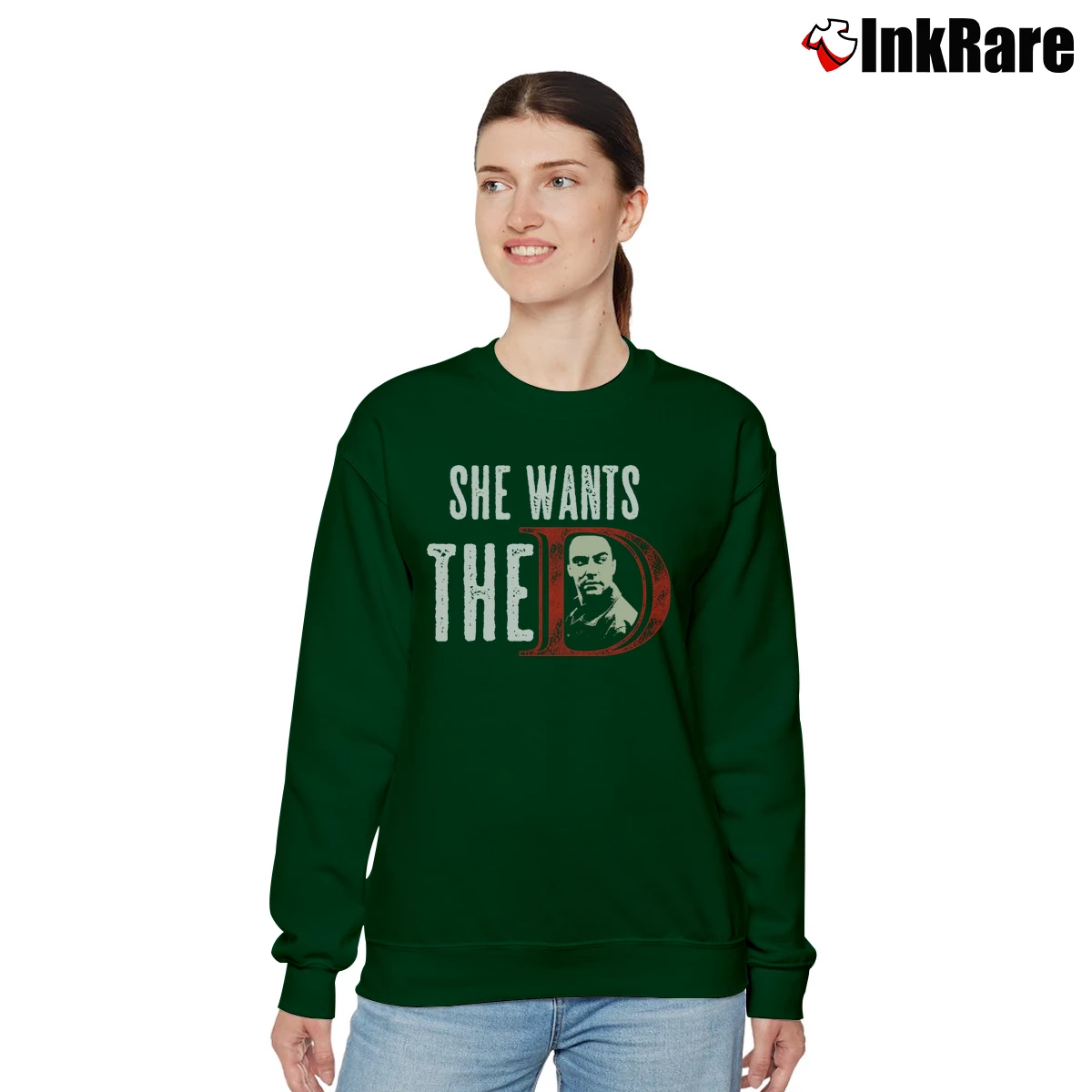 Women’s She Wants The D Dave Matthews Relaxed Sweatshirt in forest green | Soft, Laid-Back Vibe