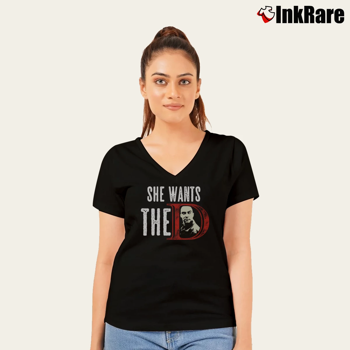 Women’s She Wants The D Dave Matthews V-Neck Tee in black | Chic Neckline, Soft Texture