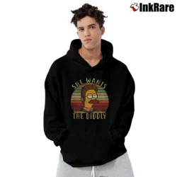 Men’s She Wants the Diddly Simpsons Gift Pullover Hoodie in black | Cozy, Durable, Modern Fit