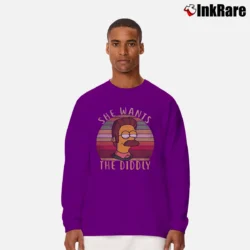 Men’s She Wants the Diddly Simpsons Gift Long-Sleeve Shirt in purple | Sleek, Lightweight, Year-Round Wear