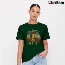 Women’s She Wants the Diddly Simpsons Gift Signature T-Shirt in forest green | Soft, Flattering Fit