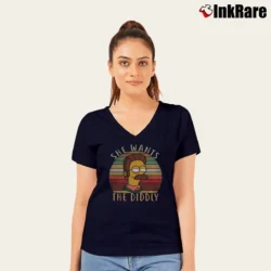 Women’s She Wants the Diddly Simpsons Gift V-Neck Tee in navy | Chic Neckline, Soft Texture