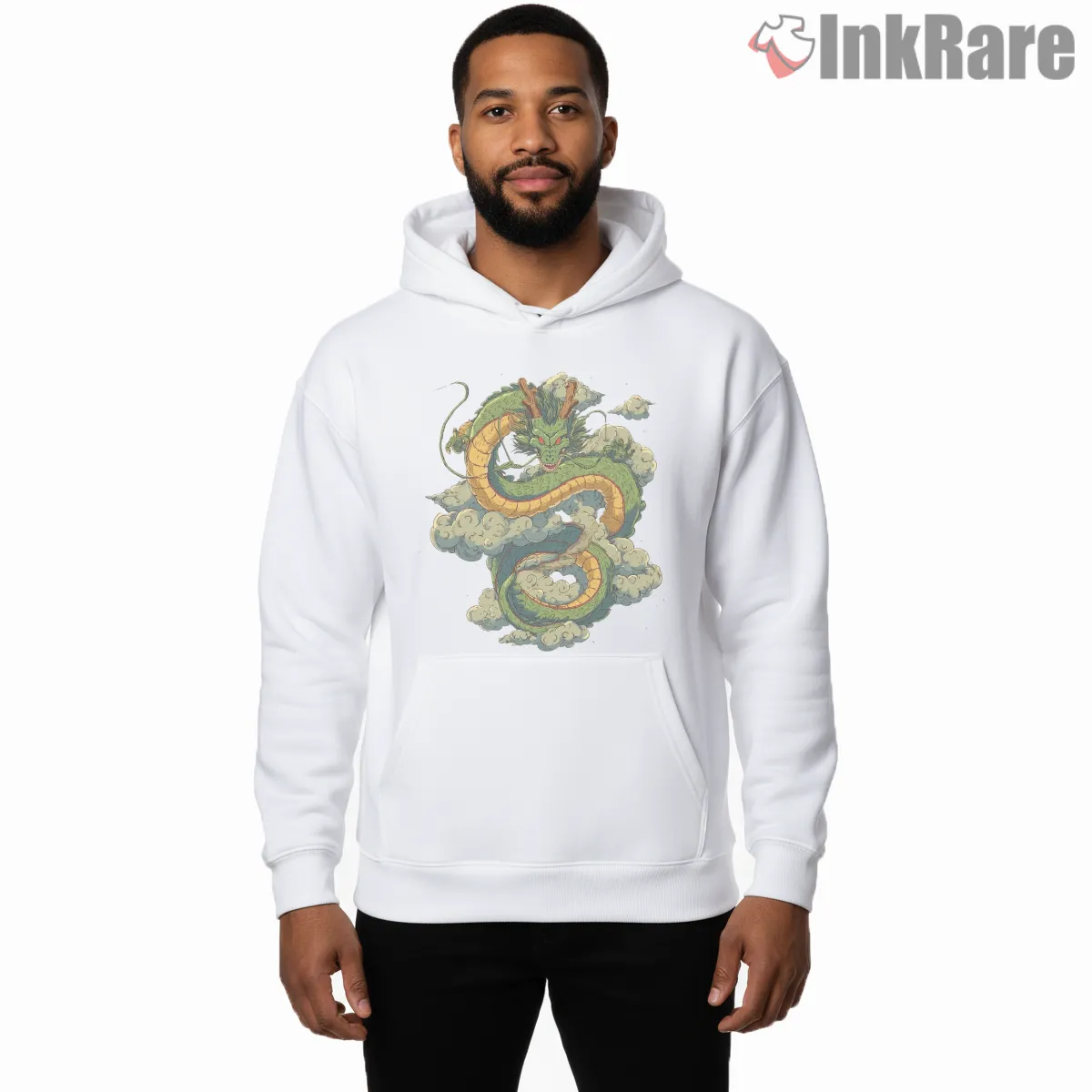 Shenron Eternal Dragon Mystic Wish Hoodie White Shenron Eternal Dragon Mystic Wish Shirt on white hoodie for men graphic tee