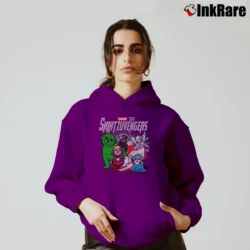 Women’s Shih Tzu Avengers Marvel Pet Parody Cozy Hoodie in purple | Warm, Structured, Stylish